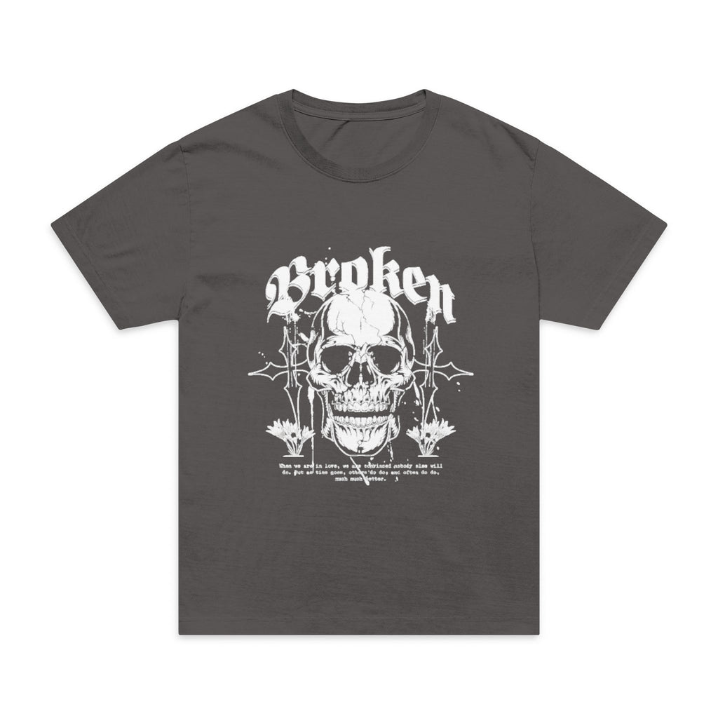 Broken Skull Graphic T-Shirt — Gothic Skull Tee for Alternative Style