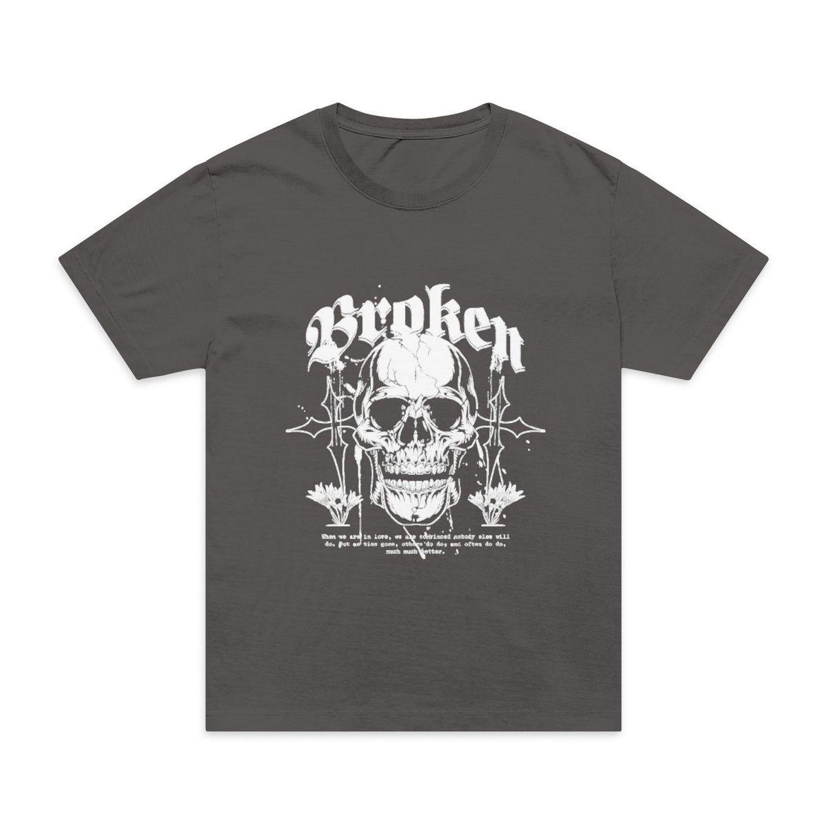 Broken Skull Graphic T-Shirt — Gothic Skull Tee for Alternative Style